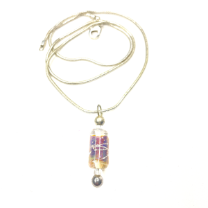 Focal Clear Silvered Ekho Bead on Rope Necklace